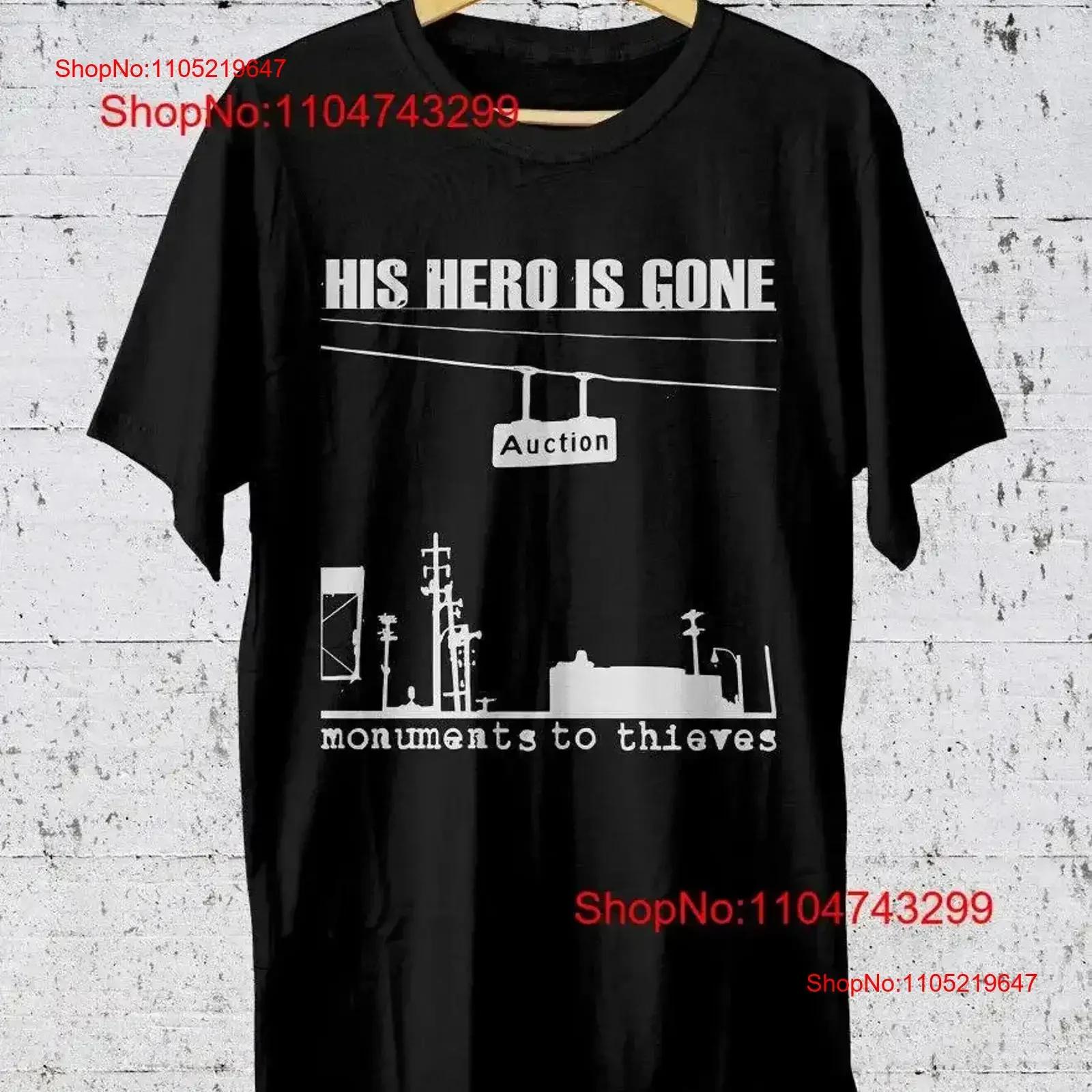 Monument To Thieves T shirt His Hero Is Gone Neo Crust Band vintage Washed Slightly Breathable Versatile vintage Washed Unisex