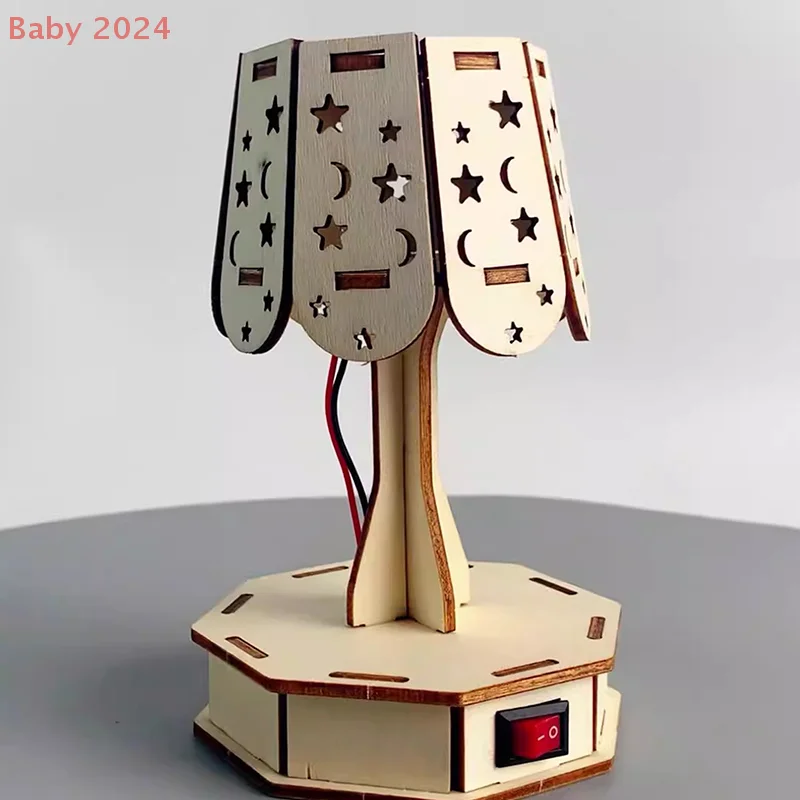 Kleine Tischlampe DIY Holz Bastelset Wissenschaftsmontageprojekt