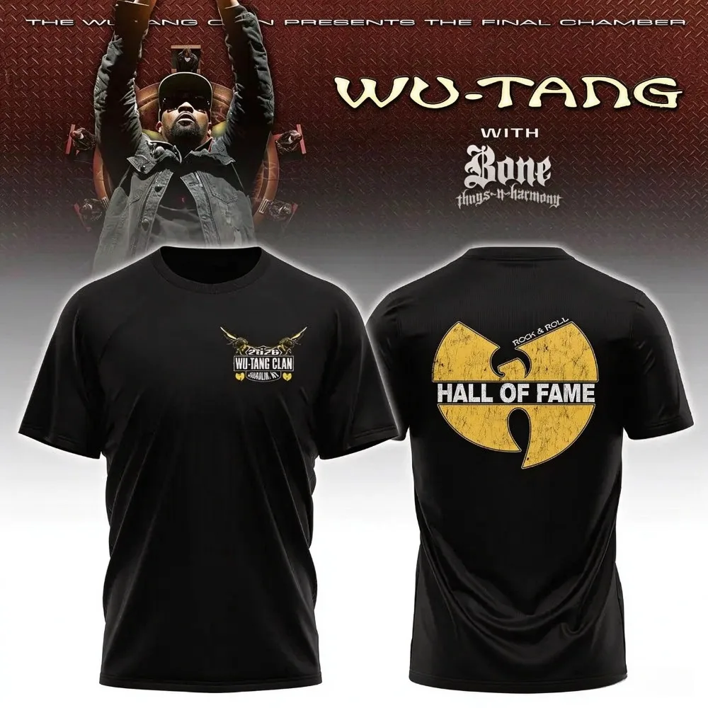 Wu Tang Clan The Final Chamber Tour Printed Wutang Logo Warrior Pattern Hip Hop Concert Short Sleeved Fashion New T-shirt