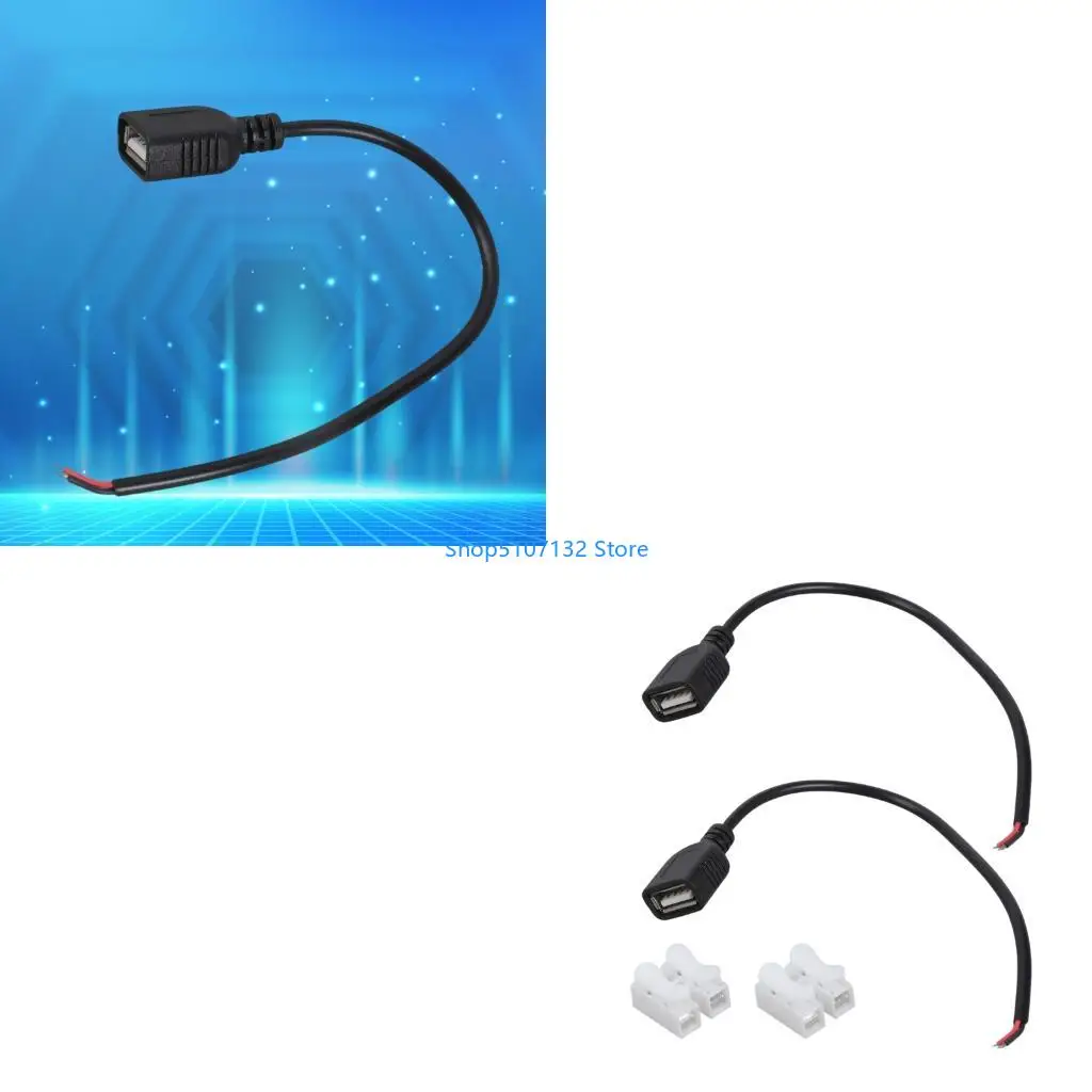 

87HD 2 шт. USB-разъем с 2-контактным голым проводом, кабель с открытым концом, шнур для зарядки 5 В для блока питания «сделай 20