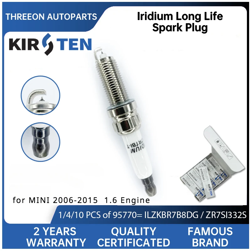 KIRSTEN Iridium Spark Plug for MINI COOPER S (R56) MINI CLUBMAN COOPER S (R55) MINI Convertible (R57 R58 R59) 2006-2015 ZR7SI332