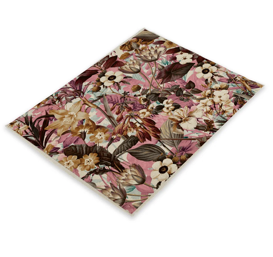 Tropical Plant Flower Potholder Coasters Individual Placemats Happy Kitchen Mat Dessou De Verre Drink Coaster Serviette De Table