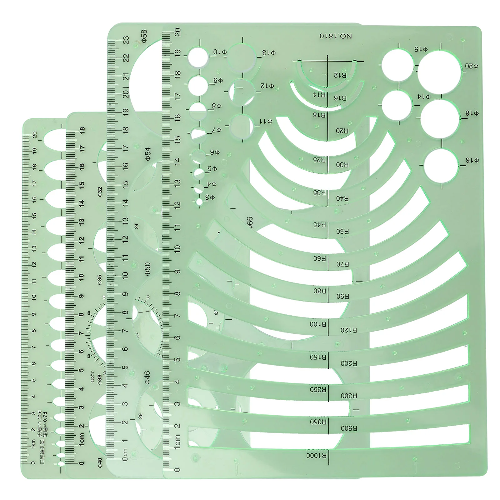 Engineering Ruler Shapes Drawing Template Technical Supplies French Plastic Templates