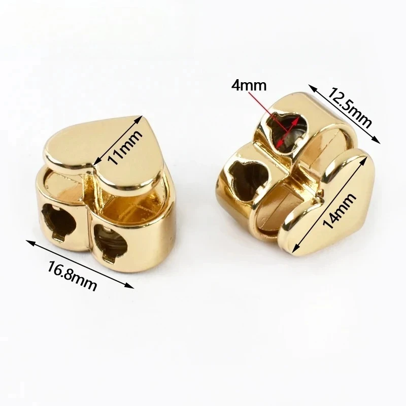 

10/20/30/40/50Pcs Heart Shape Stopper Metal Buckle for Hat Bungee Cord Lock Snap Button Replacement Hoodie Drawstring End Clip