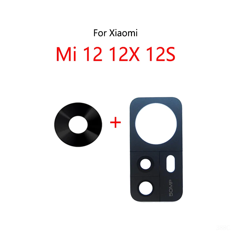 1PCS For Xiaomi Mi 12 12X 12S Back Lens Rear Camera Glass Lens Mirror Frame