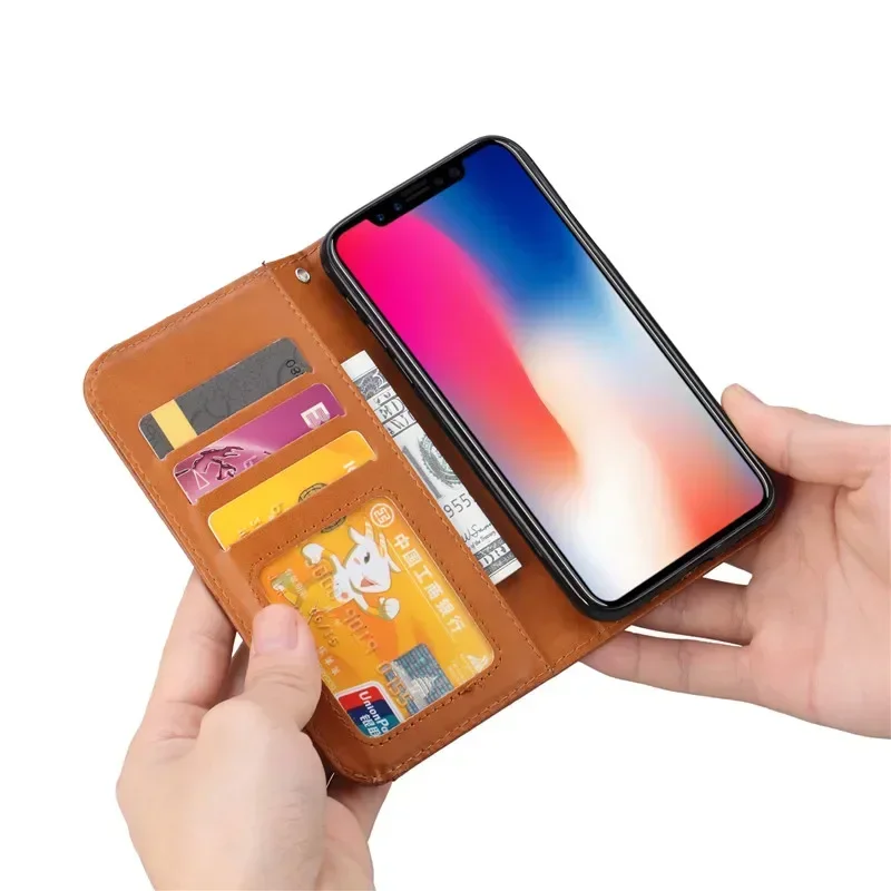Luxus Leder Brieftasche Telefon Fällen Für iPhone XR X XS Max 12 Mini 11 Pro Flip Stand Abdeckung mit Karten Slots für iPhone SE 2020