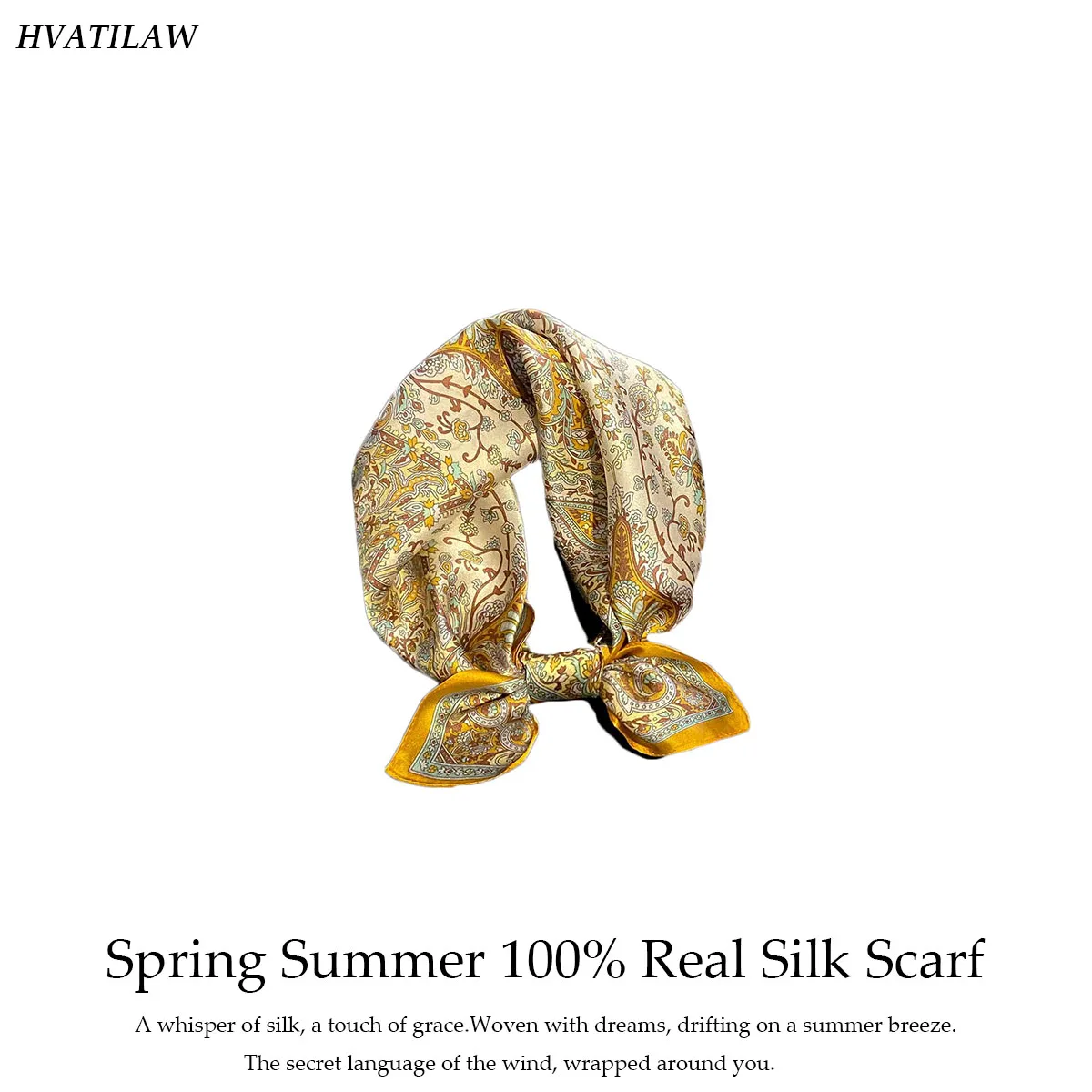 

100% Real Silk Headscarf Square Scarf Luxury Women Pure Silk Shawl Foulard Hijab Neckerchief Wrap Bandana Neck Bufanda Echarpe