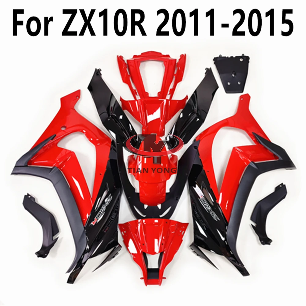 For Kawasaki ZX10R Cowling Fit ZX10 R ZX 10R 2011 2012 2013 2014 2015 Red Black Glossy Print Motorcycle Full Fairing Kit