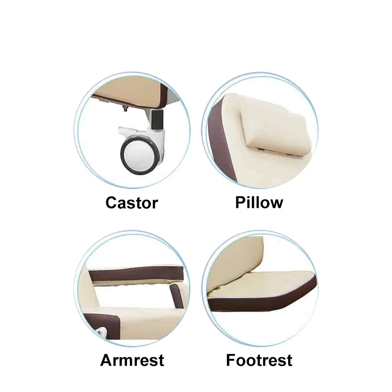 Hospital Chair Clinic Chair With IV Pole And Dinning Board Armrest