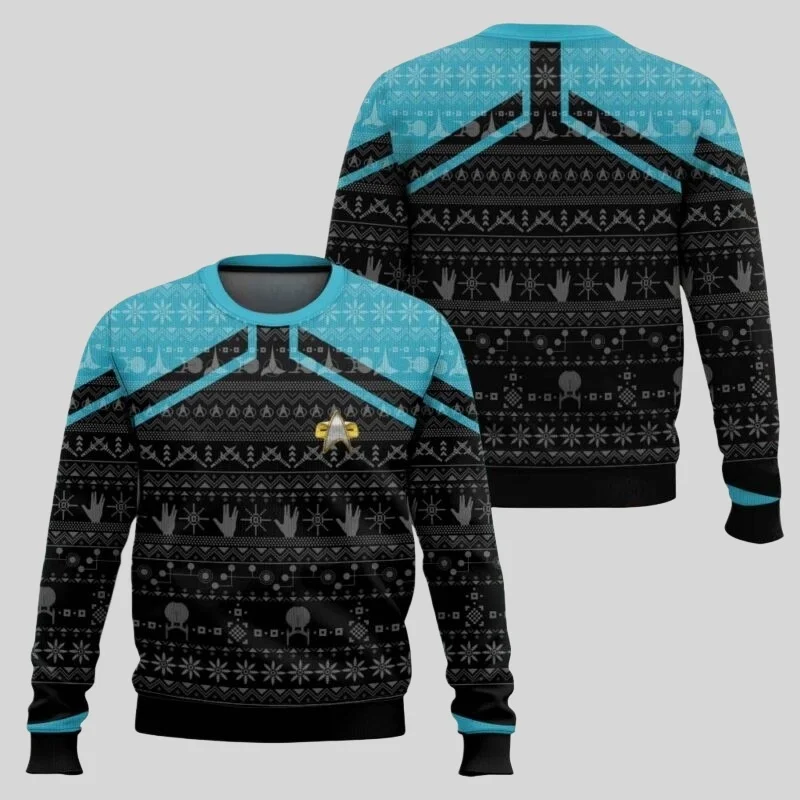 2025/26 Coppia invernale Felpa con cappuccio Capitan Picard Star Trek Brutto maglione di Natale Cartoon Anime Donna Uomo Pullover Top