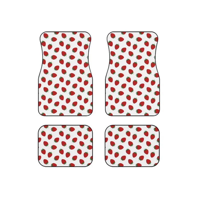 White Strawberry Car Mats | Kawaii Car Decor | Fruit Car Accessories | Spring Car Gift for Her | Womens Aesthetic Car Covers