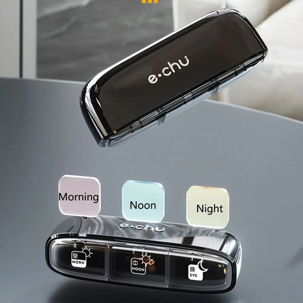 

Moisture Proof Portable Pill Box Dustproof 3 Compartments Travel Pill Organizer Waterproof Reusable Cute Pill Holder Vitamin