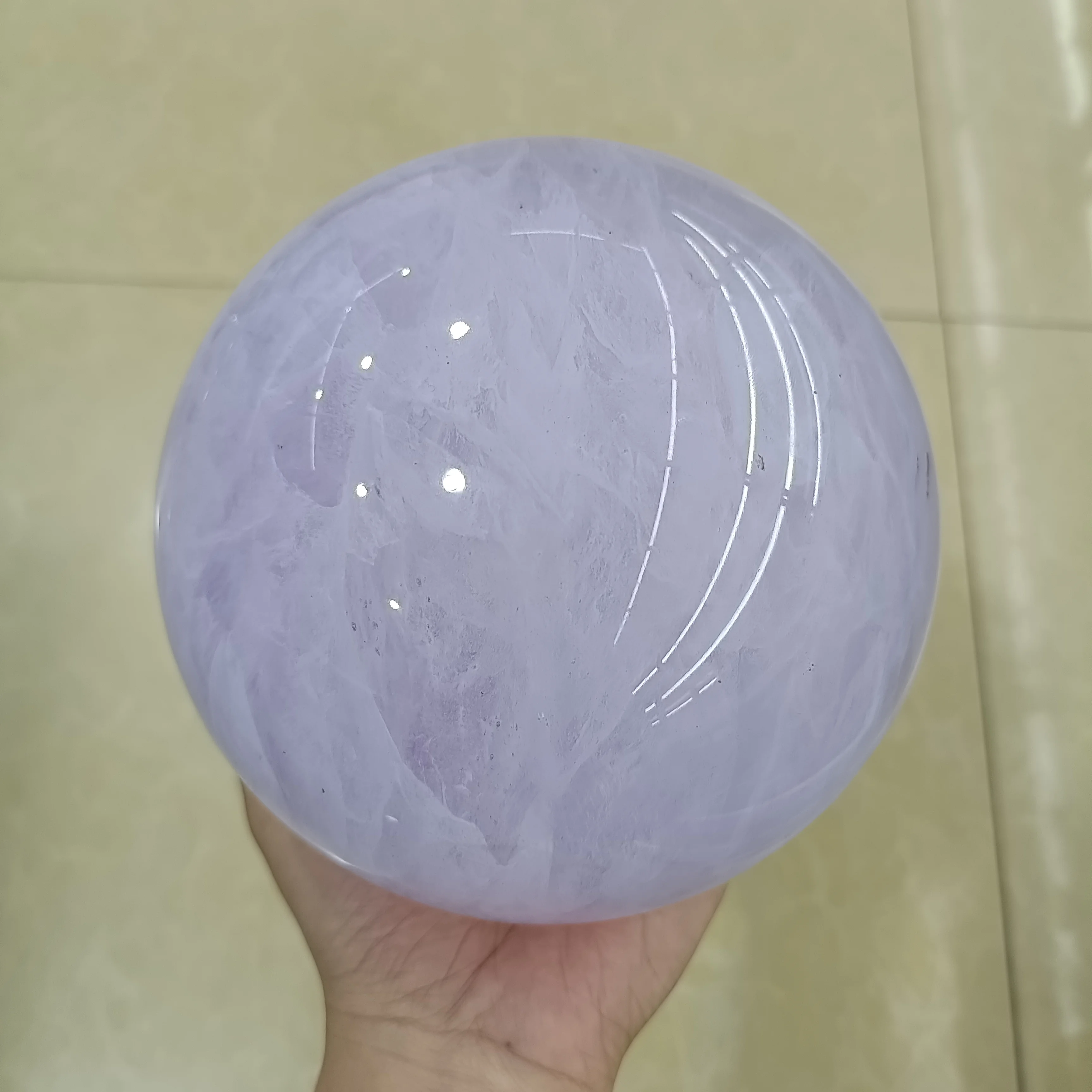 3-4kg 1pc Natural Purple Smelting Stone Energy Quartz Healing Reiki Crystals Ball Home Decoration Polished Stone Ornament