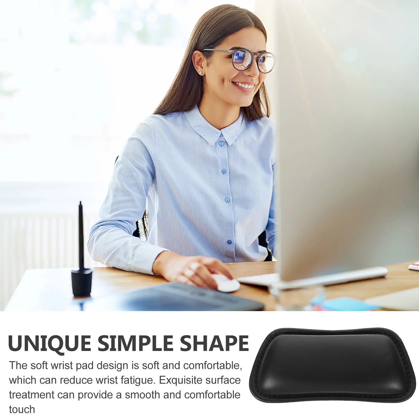 

Wrist Rest Computer Hand Support Arm Desk Large Armrest Pads Black Ergonomic Mouse Pad Wrist Support Non Slip Lightweight Gifts