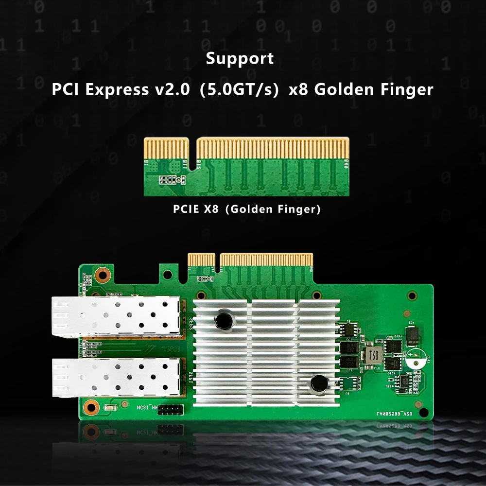 For Intel 82599 network interface card PCI Express 2.0 X8 dual 10Gbps SFP port 10 Gigabit fiber port network interface card