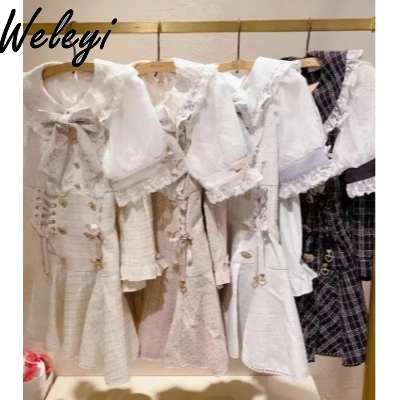 

Japanese Cute Jirai Kei Femboy Dress Suit 2024 Summer Sweet Mine Production Short Sleeve Shirt Dresses and Shorts Two Piece Set