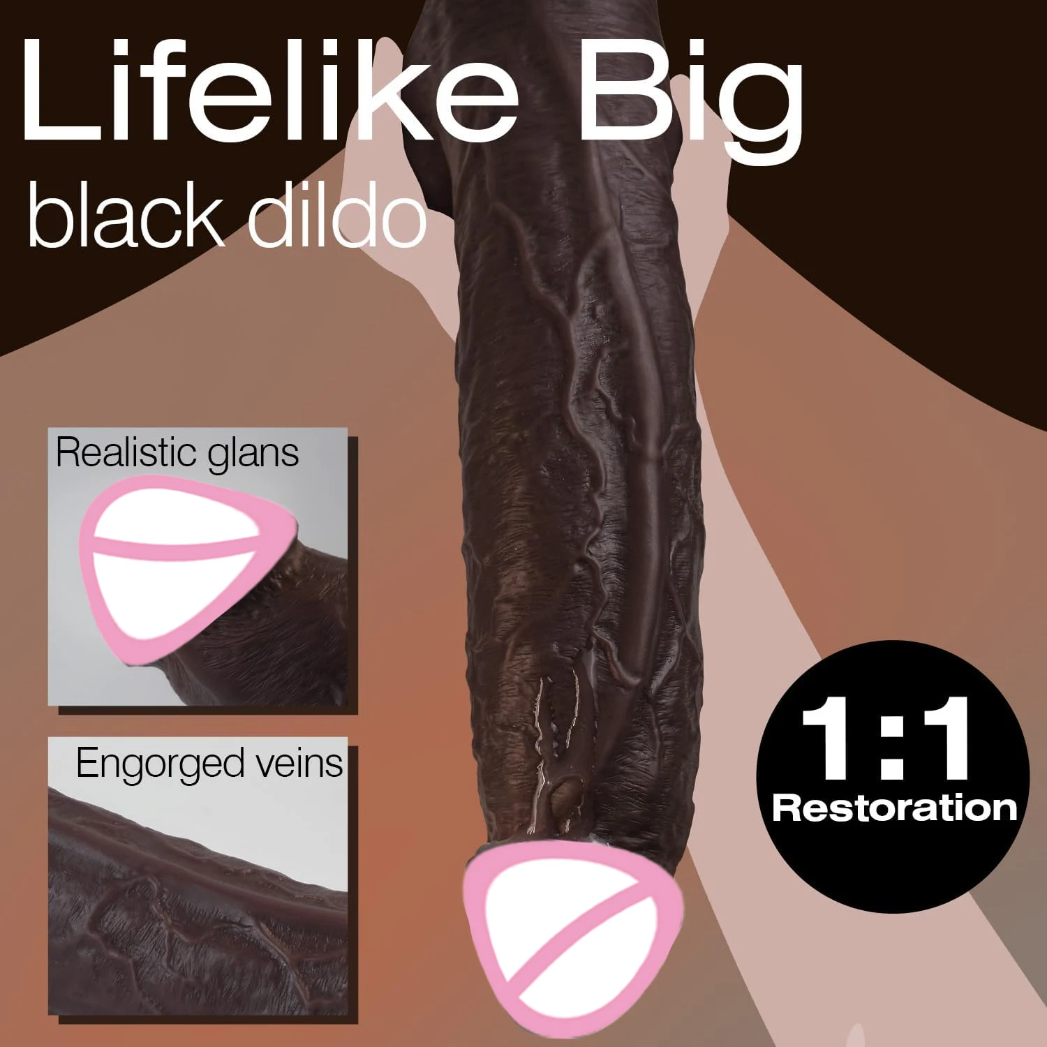 Realistic Long Dildo Black Anal Plug with Suction Cup Big Penis Butt Plug Long Dick Sex Toys for Women Men Phallus Anal Dilator view 5
