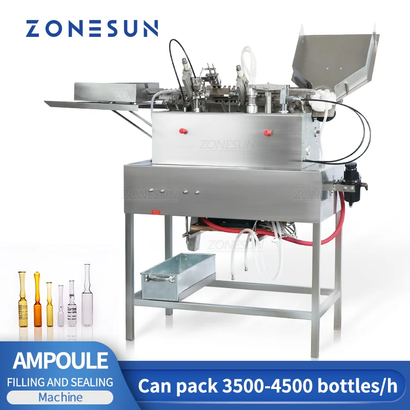 ZONESUN Automatic Small Anti-aging Essence Vitamin Glass Ampoule Bottles Hot-melt Pack Filling and Sealing Machine