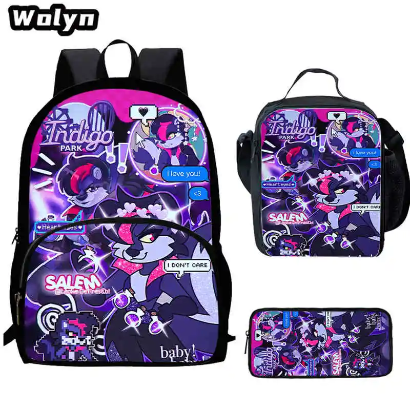 Cartoon indigo park Child Backpack with Front Pocket,Lunch Bags,Pencil Bags for Aged 5-10 Anime Backpack Boys Girls,Best Gift