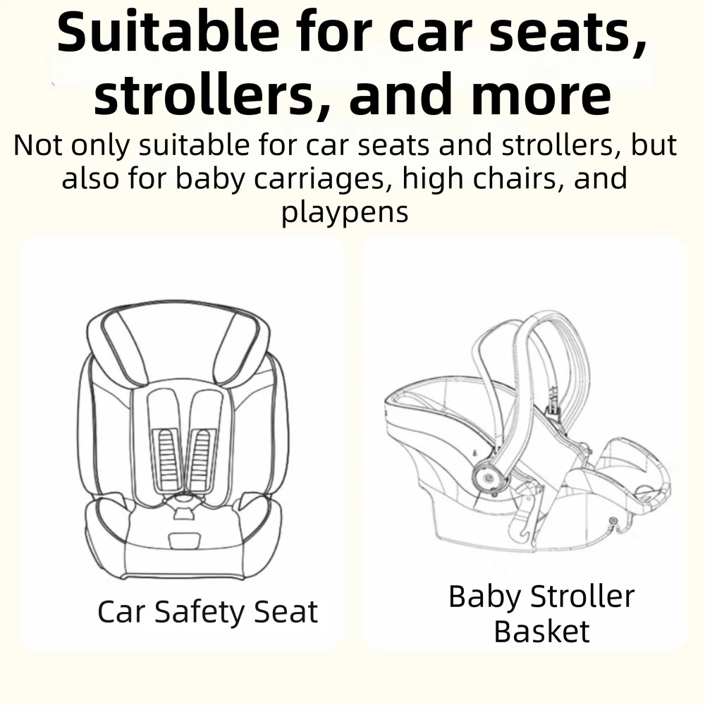 Breathable Mesh Newborn Carseat Insert Thickened Support Impact Protection Stroller for Car Seat Pad Soft Material Detachable