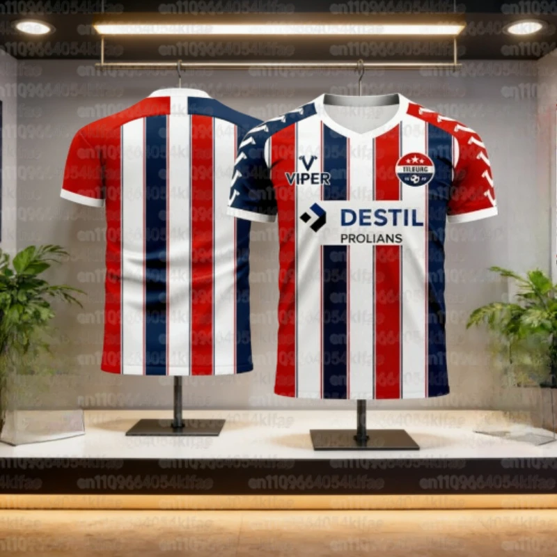 Camiseta Deportiva de Fútbol Willem II 2023-2024, Diseño para el Hogar, Absorbente de Sudor, Secado Rápido, Estilo Casual Clásico de Verano