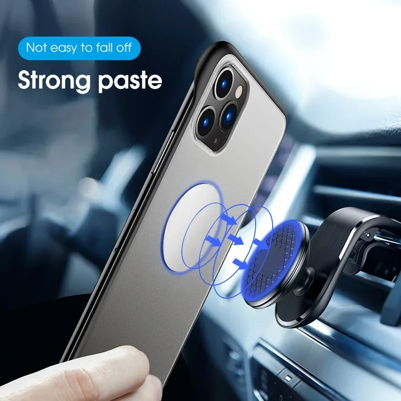 Universal Thin Magnetic Metal Plate Car Phone Holder for IPhone 13 12 11 Iron Sheet Disk Sticker Mount Tablet Desk Magnet Stand