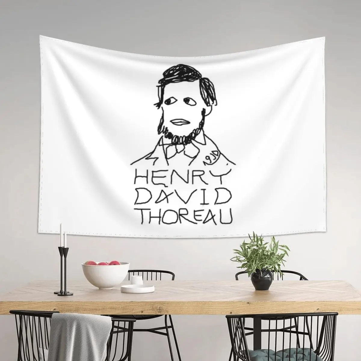 

Henry David Thoreau by 9JD Tapestry Bedroom Deco Room Decorations Bathroom Decor Tapestry