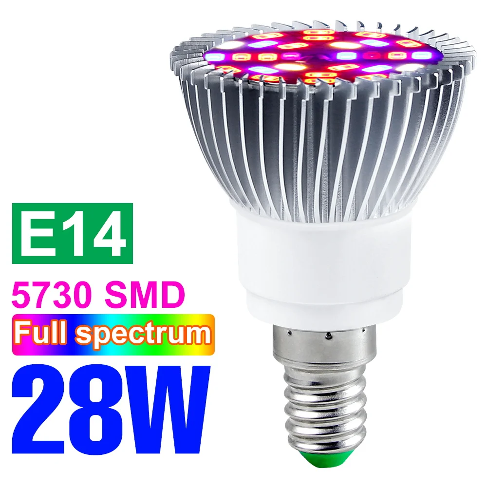 E27 Led Grow Gloeilamp Full Spectrum Phytolamp E14 Indoor Hydrocultuur Plant Uv Lamp Bloem Zaailing Groenteteelt