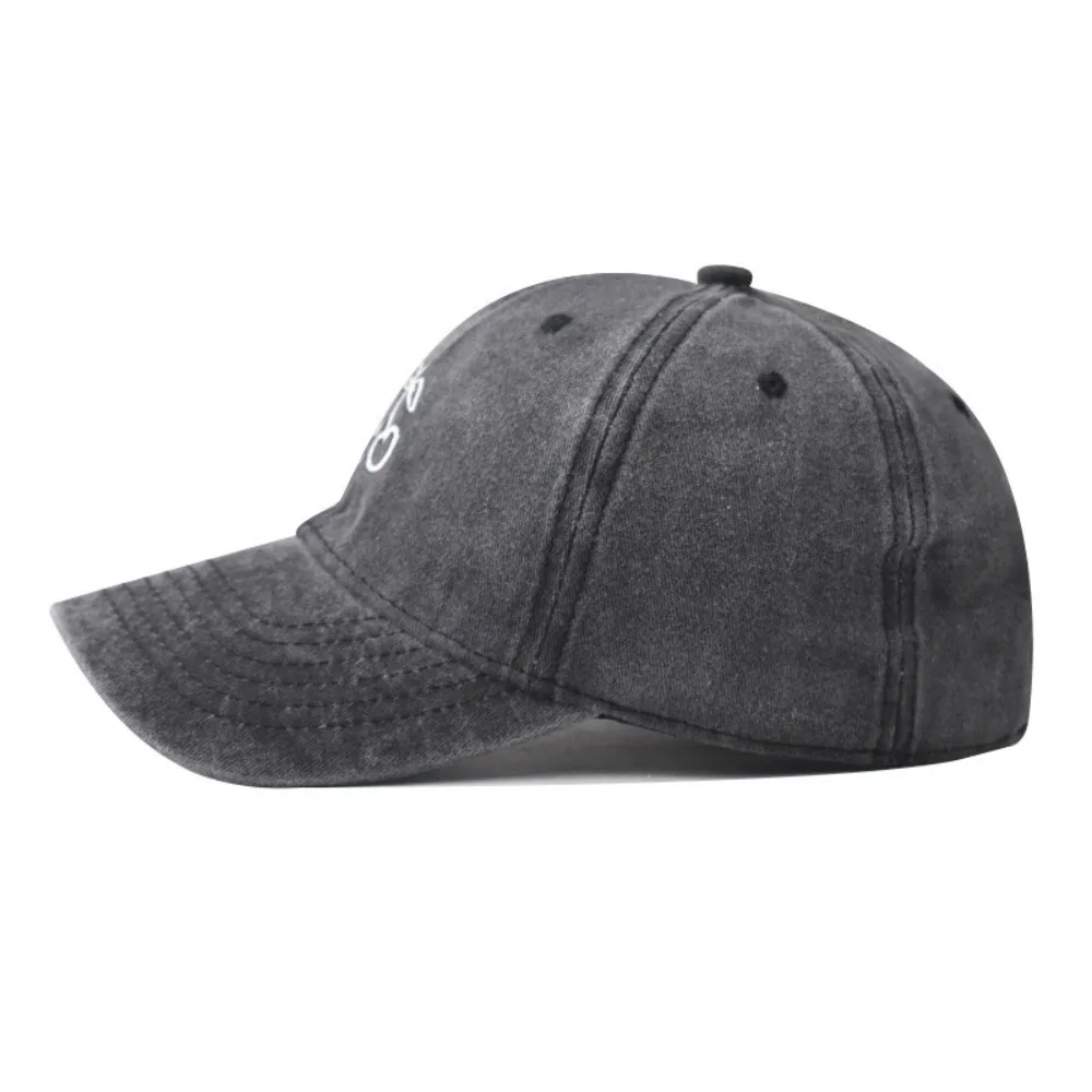 Retro Embroidered Cherry Baseball Cap Solid Color Sun Protection Peaked Cap Visor Hat Adorable Sunscreen Sun Hat Summer