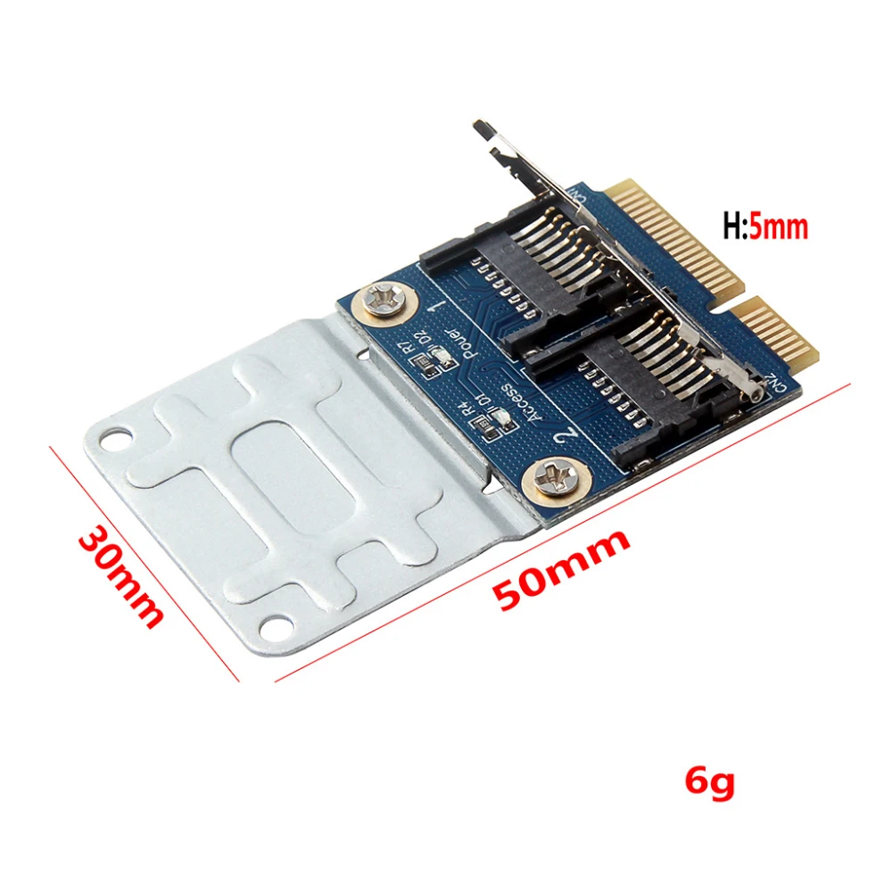 2 ssd hdd duplo-sdhc sdxc tf para mini leitor de cartão de memória pcie mini adaptador pci-e mini mpcie para 2 mini-sdcards para laptop