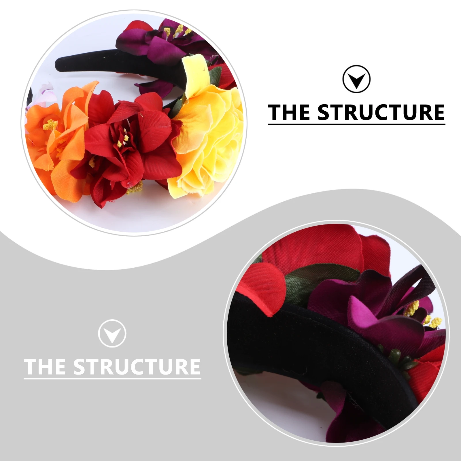 

Rose Headband LightweightHalloween Party Hair Hoop Women Floral Crown Boho Flower Headband Valentine's Day Plastic flower hair