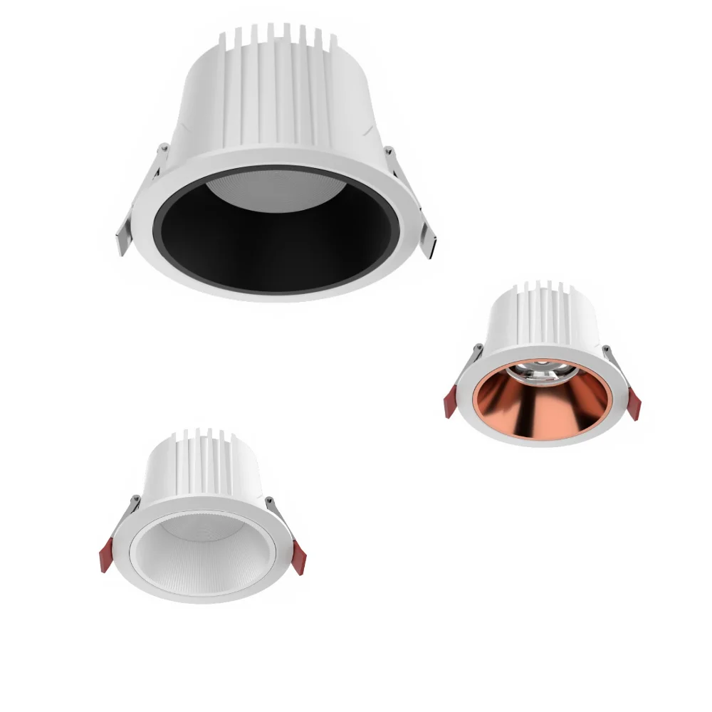 Downlights LED embutidos anti-reflexo, lâmpada do teto regulável, moldura estreita COB Spotlight, Home Business, 7W, 12W, 15W, 18W, 20W, 24W, CA 110V, 220V