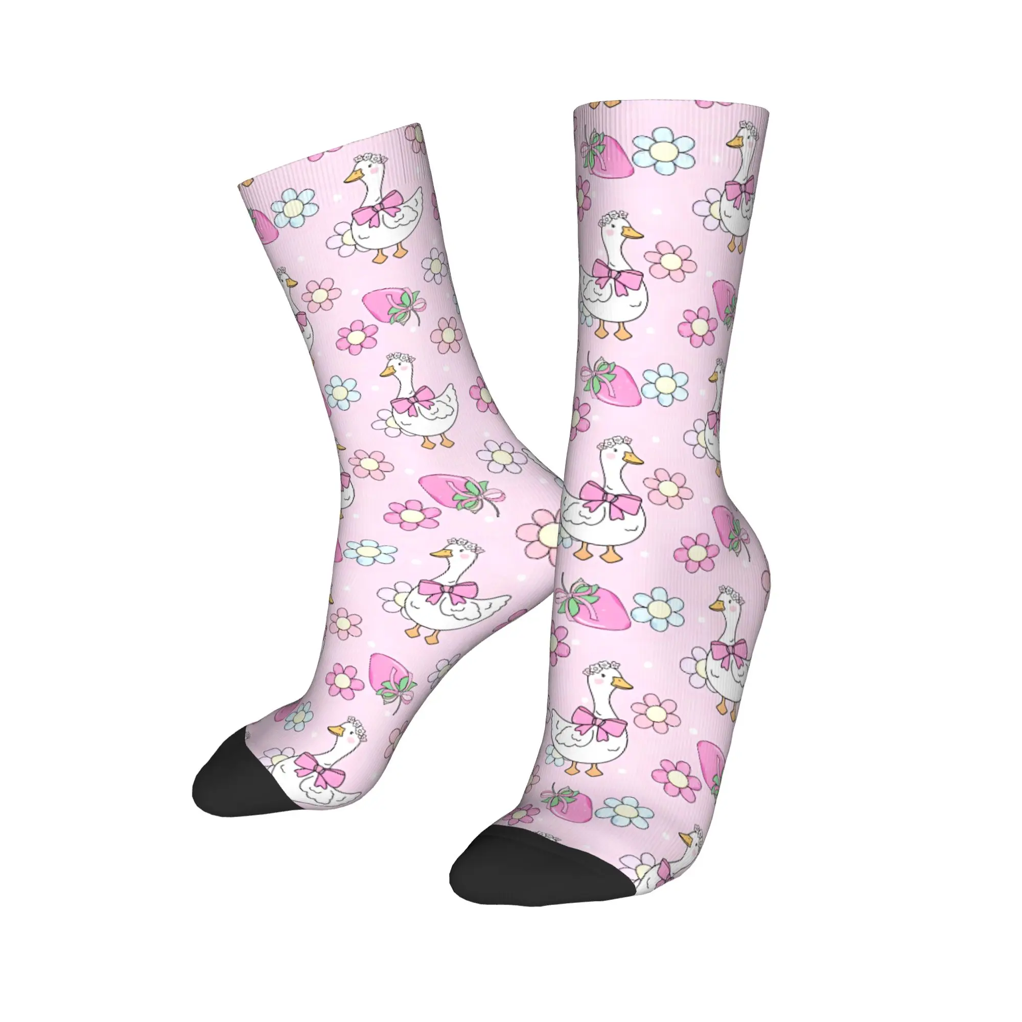 Cute Spring Cottagecore Goose Stockings  Fashion Socks Unisex Men Quality Socks Winter Skateboard Pattern Non Slip Socks Gift