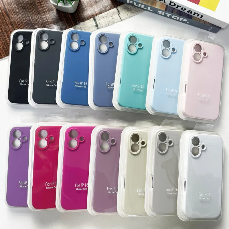 

Liquid silicone suitable for iPhone 17 Apple 16 Pro max solid color premium 15 phone case anti drop 14 protective case