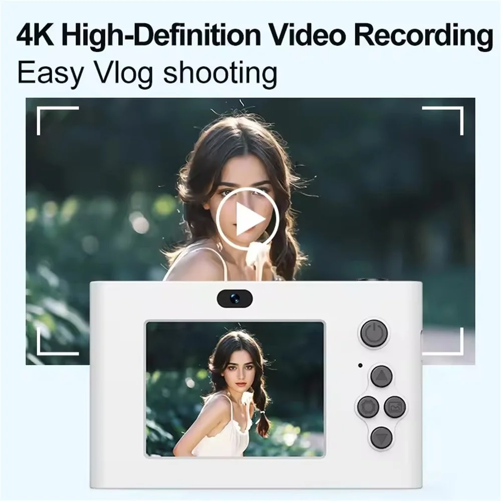 FANGTUOSI Cámara digital 4K Videocámara con zoom de 16x Cámaras compactas de 24 millones de píxeles Enfoque automático para niños Adultos Principiantes Fotografía