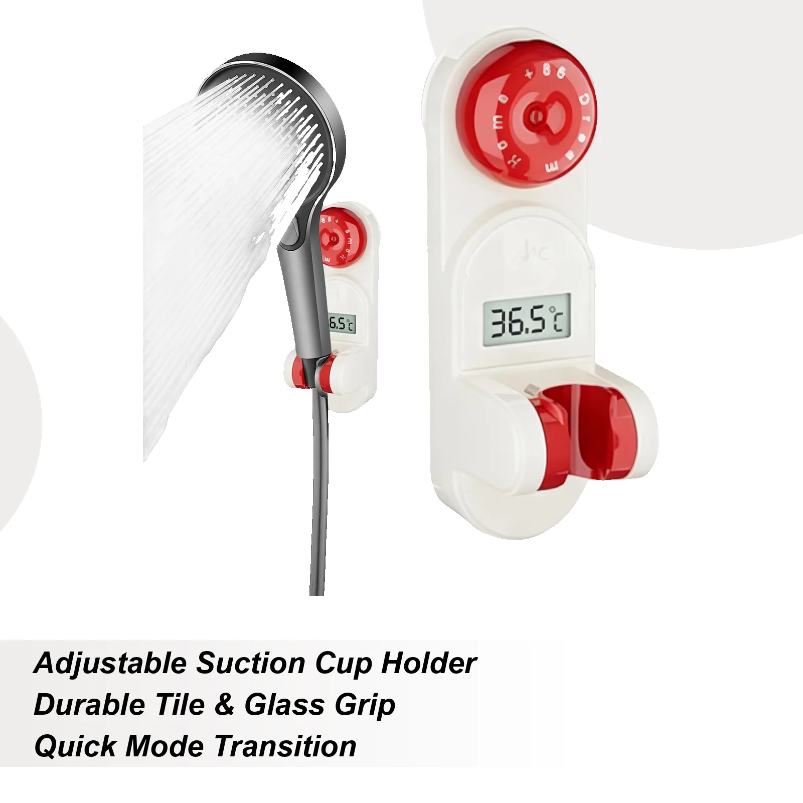 

Shower Head Mount No Drilling Adjustable Shower Wand Wall Mounted Stand For Bathroom Household RV Toilet Apartment Commercial