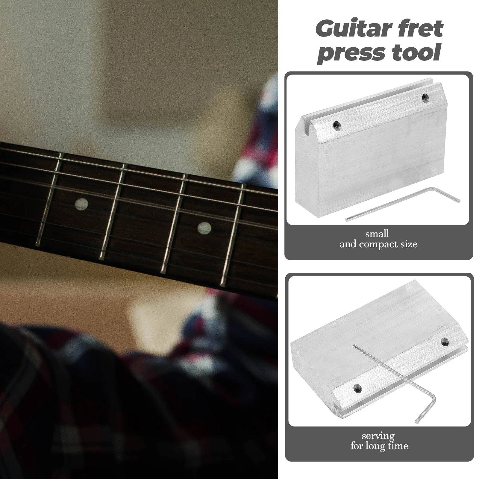 

Guitar Tools Maintenance Kit Mosaic Electric Fret Pressing Silver for Adjustment