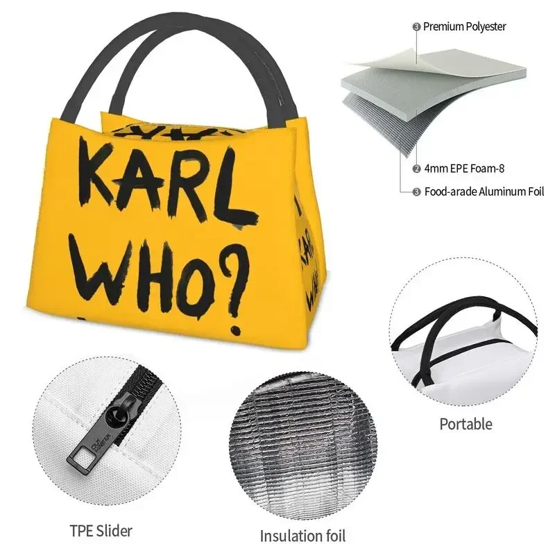 Karl Who Insulated Lunch Bags for Work Office Resuable Thermal Cooler Lunch Box Women handbags  bags for women