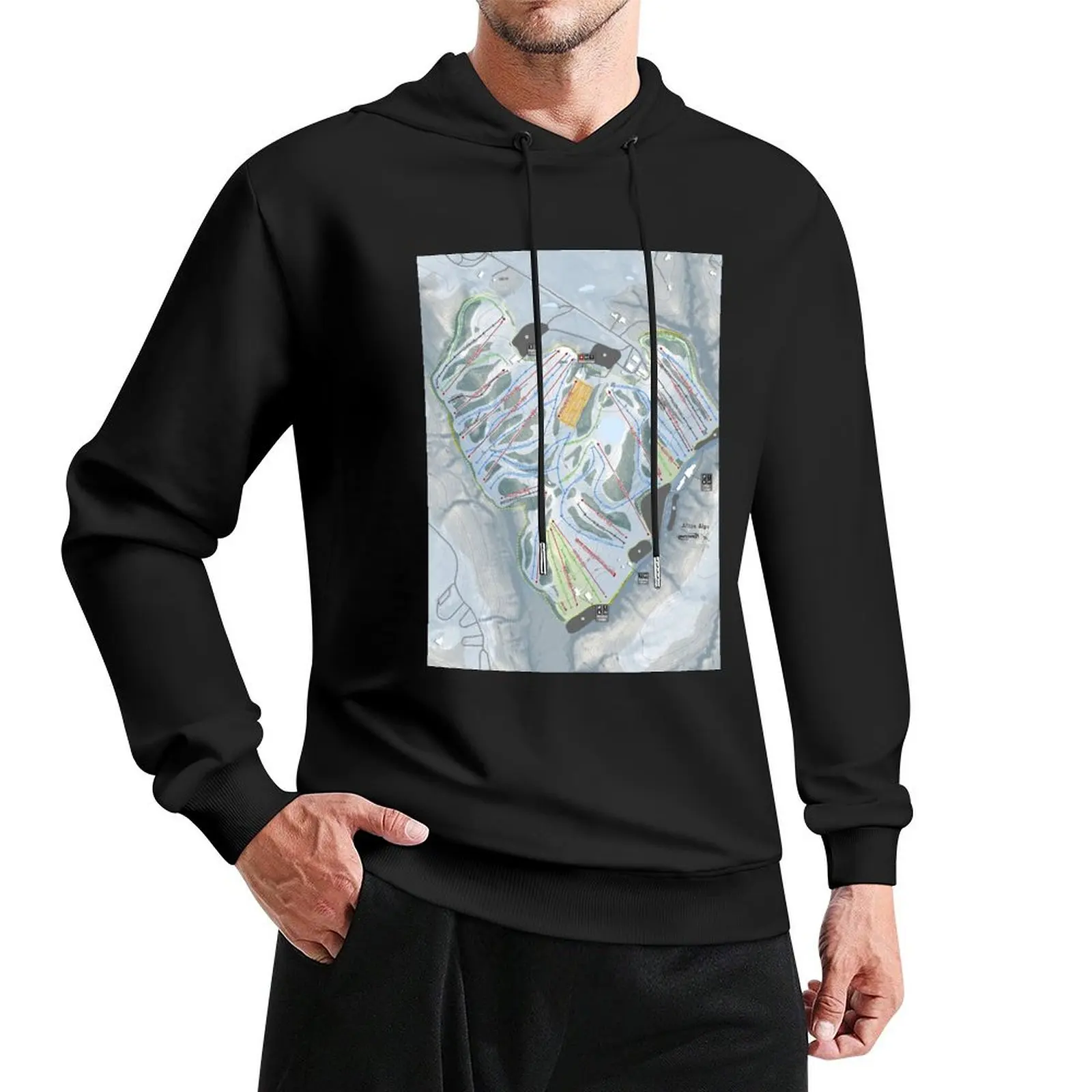 

Afton Alps Resort Trail Map Pullover Hoodie autumn japanese hoodie