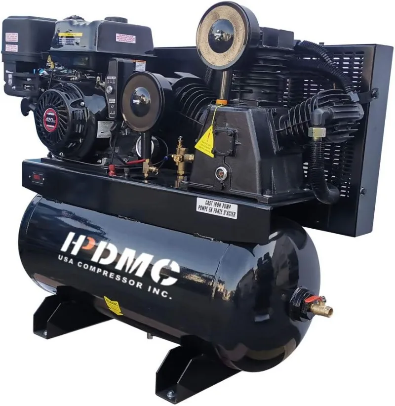 13HP Gas Powered Air Compressor 24CFM Electric Start Gasoline Driven Piston Pump Air Compressed System with 180PSI Max