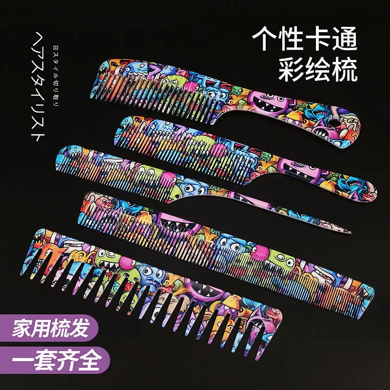 Cartoon Comb With Pointed Tail, Wide Teeth, Large Teeth, Long Hair, Curly Hair, Straight Hair, Thickened And Enlarged For Women