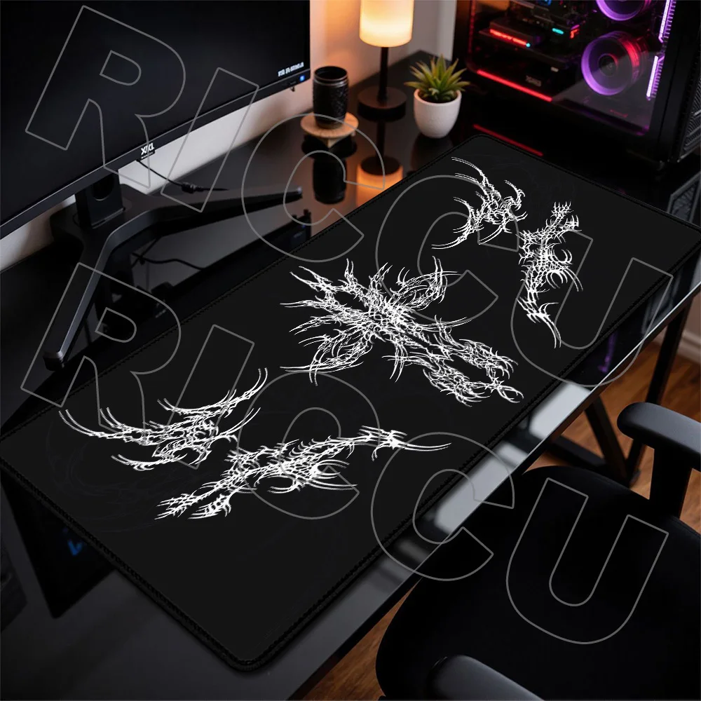 HD Gothic Black White cross Mouse Pad Non-slip Rubber Gamer Computer Desk mat Laptop Office Large 400x900mm placemat MousePad