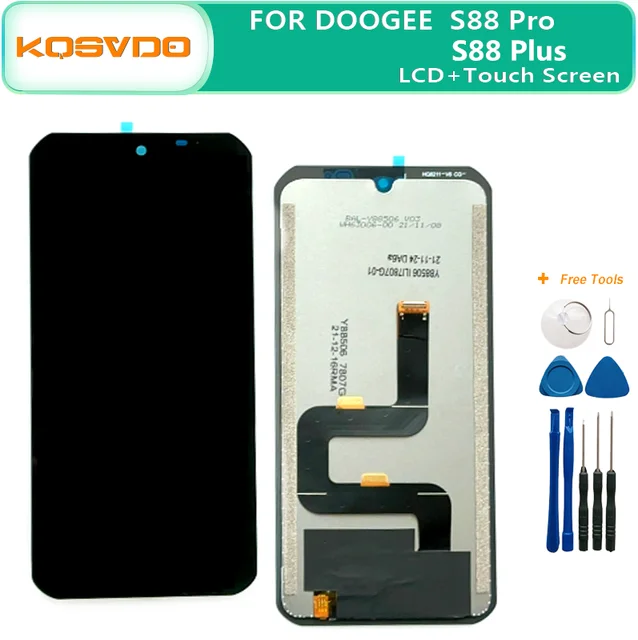 Nowy oryginalny ekran dotykowy LCD Wyświetlacz LCD Ekran Fo DOOGEE S88 Plus DOOGEE S88 Pro Części zamienne + Narzędzia do demontażu
