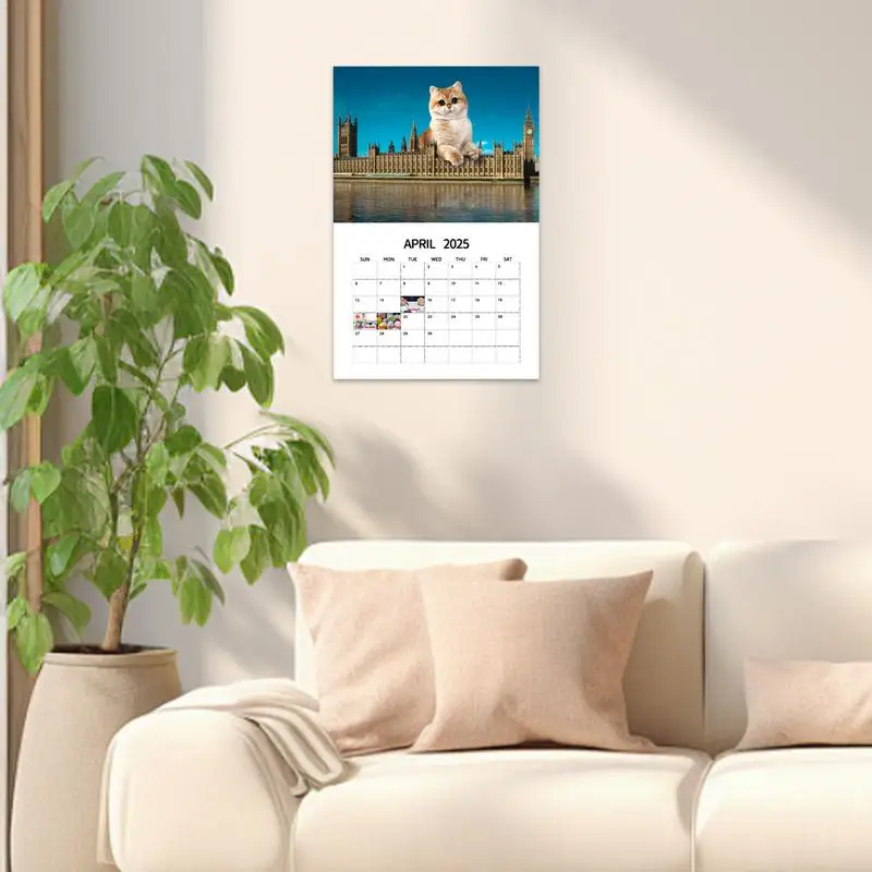 12 Month Cat Calendar 2025 Fun Urban Big Cat Wall Calendar 12 Month Hangings Cats Rule The Earth Family Planner Vertical Monthly