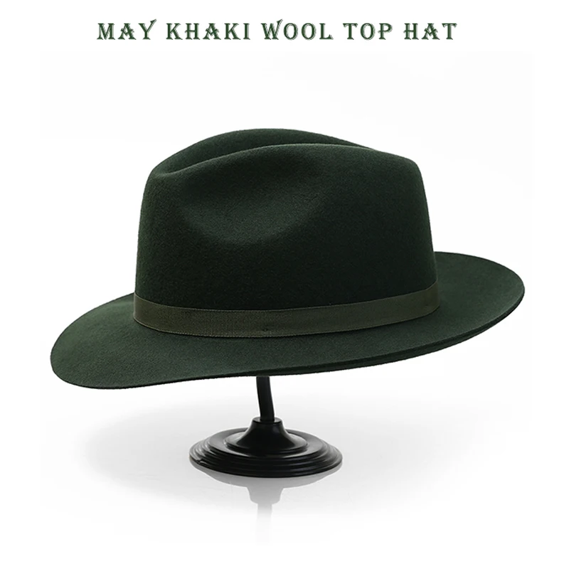 Green Wool Fedora Hat, Women Men S-XL Size Black Color Floppy Panama Hat  Ladies Elegant Church Dress Formal Cap