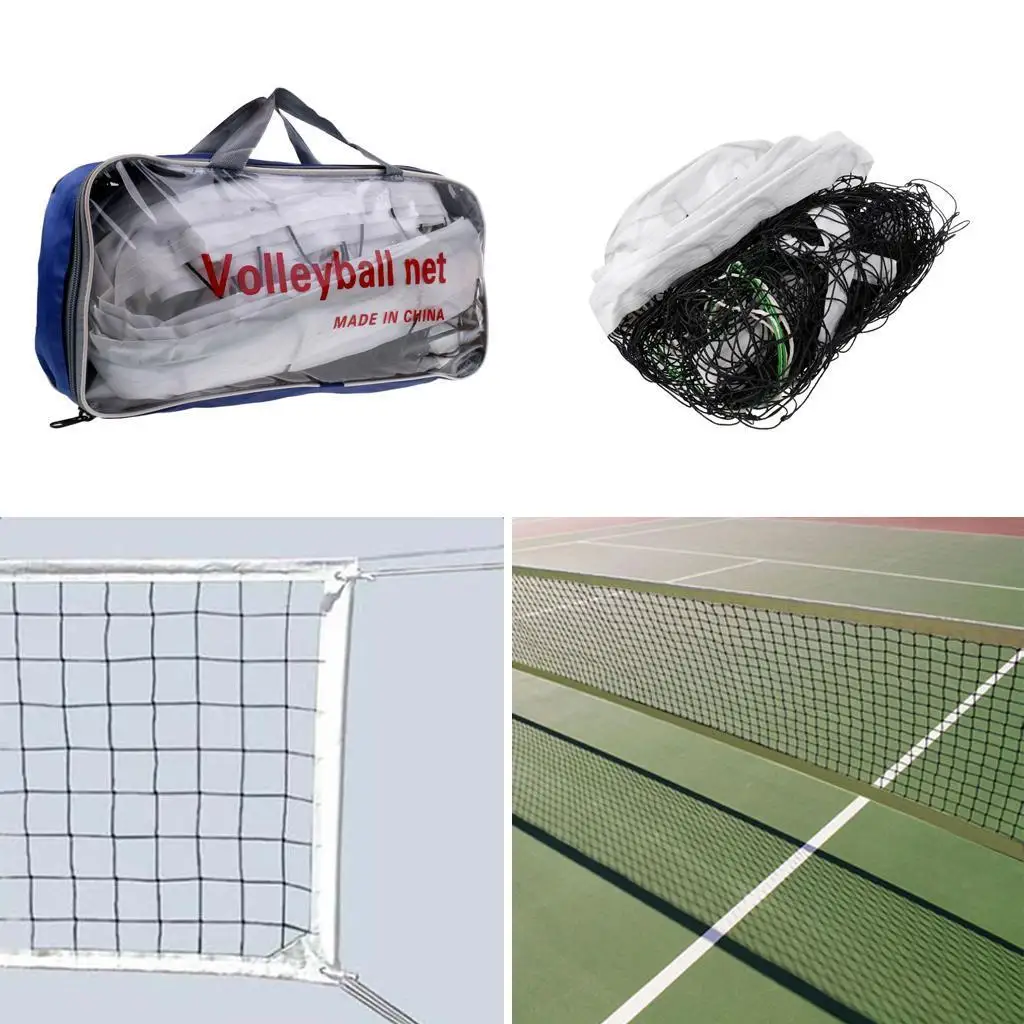 

Portable Volleyball Net 9.5x1m Polyethylene Mesh Easy Install Official Size Outdoor Volleyball Accessories for Training Game