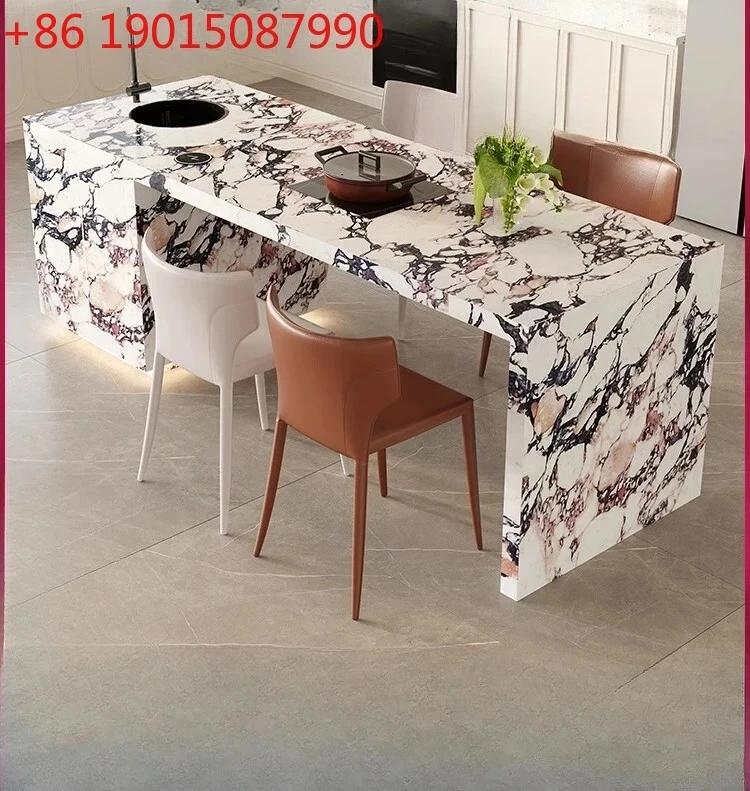 Multifunctional Light Luxury Rock Slab, Separate Guide Island Table, Dining Table, Bar Table, Integrated Kitchen Cooking Table