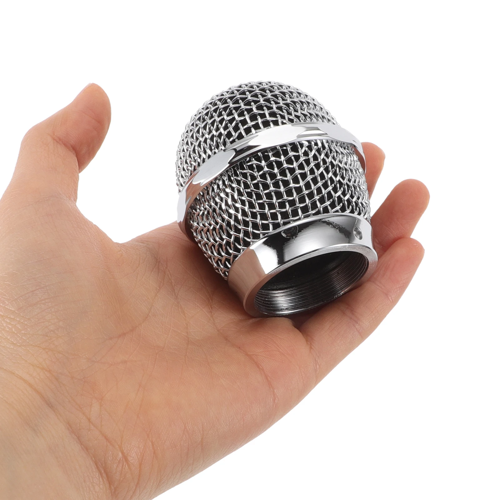 

Heavy Duty Metal Grille for KTV Mics Durable Metal Fit Various Sizes Professional Welding Protection Studio Concert Use Mic