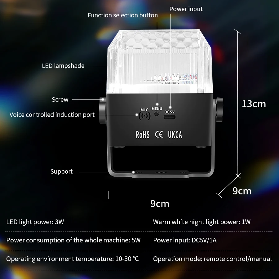 LED カラフルなステージライト リモコンで雰囲気を調整するライト ストロボ サウンドコントロールされたディスコライト バーパーティー用