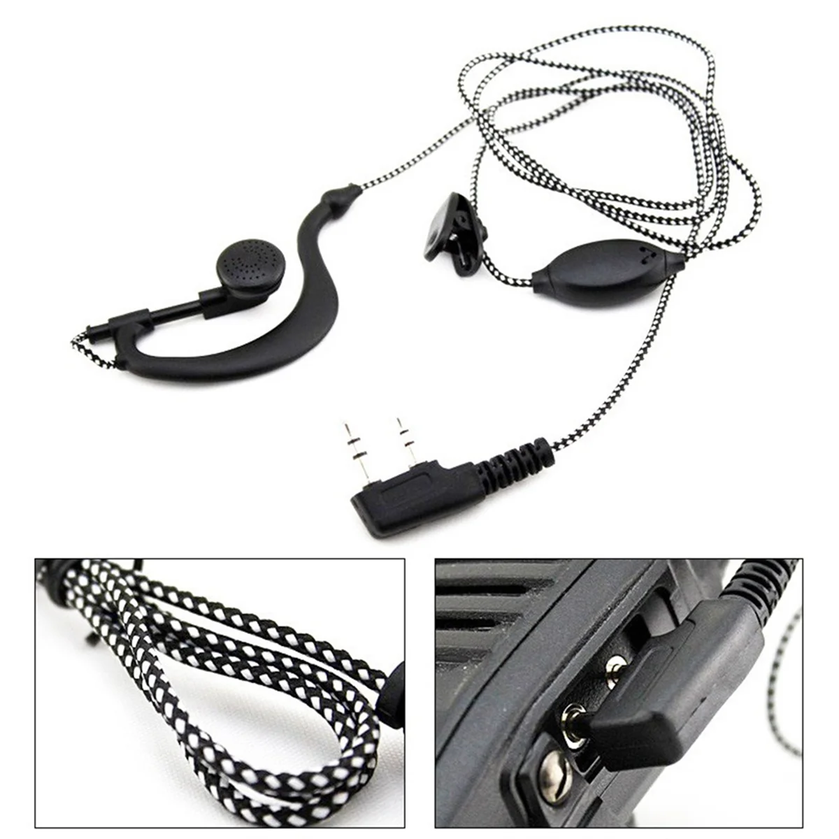 ZIZI 2PIN Earpiece Headset Mic for Radio Security Walkie Talkie High Quality Ear Hook Earbud Interphone for UV5R